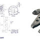 Millenium Falcon model and drawings